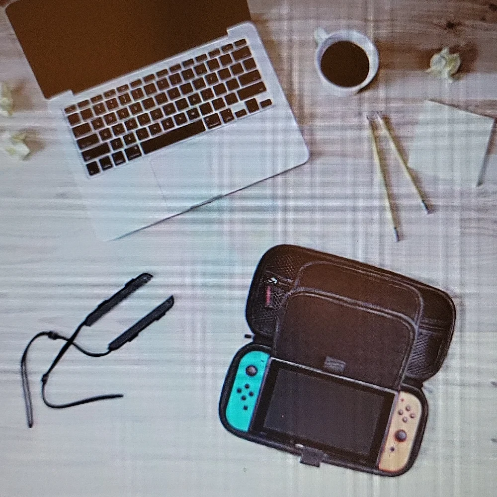 HESTIA GOODS carrying case for Nintendo Switch with hook loop Black  New